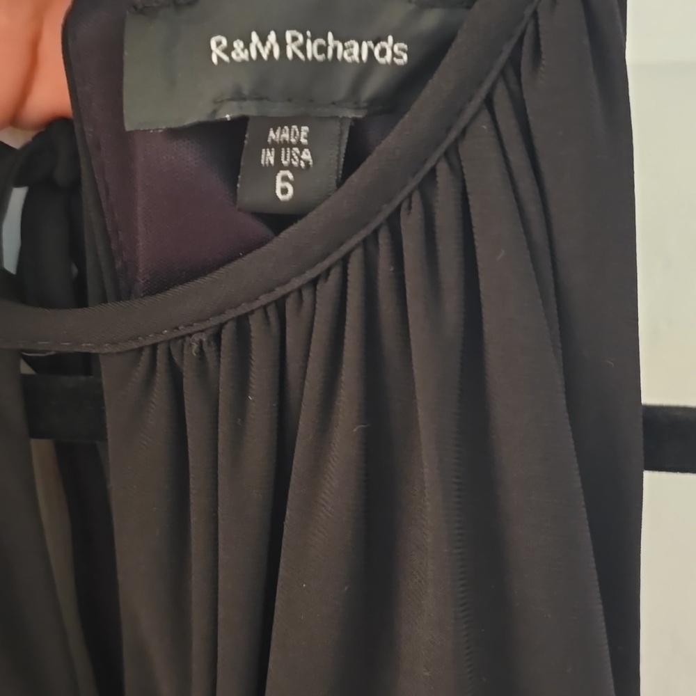 R&M Richards Black Maxi Dress with Sequin Detail And Built In Bra Size 6 (#9) - Picture 6 of 8